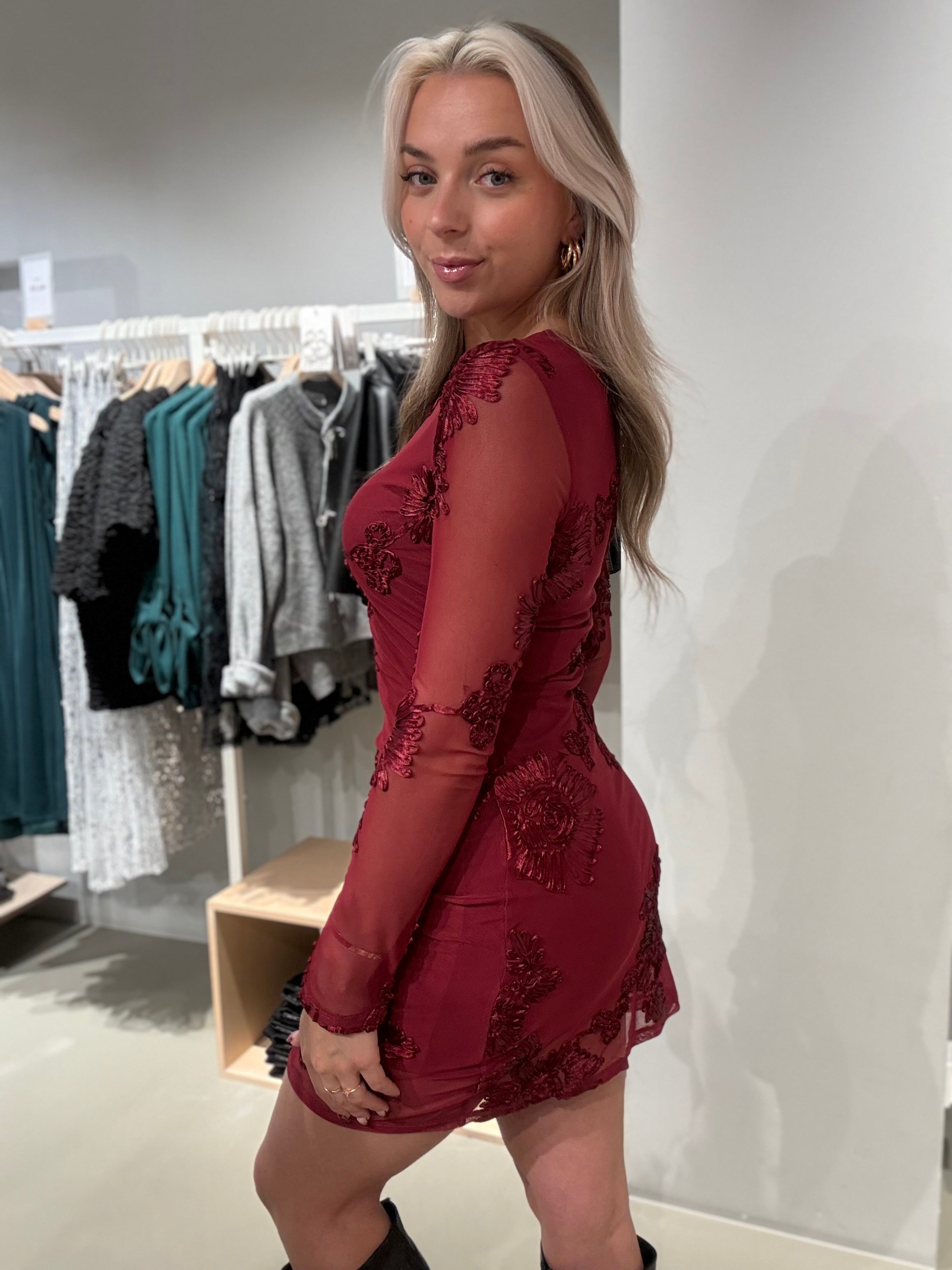 PCOFFIA Short Dress - Beet Red